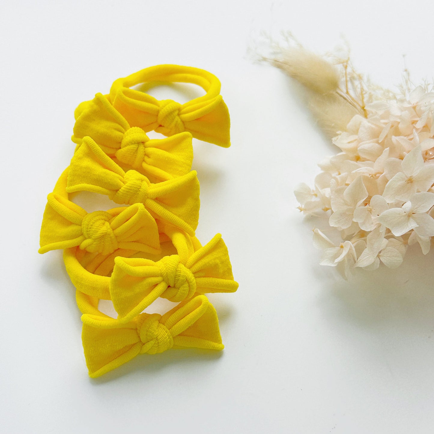 Handmade Simple Bows - School colours - Yellow - 1 pairs