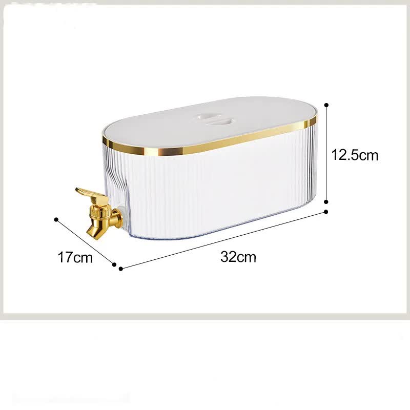 Elegant White Refrigerator Cold Water Dispenser - 5.3L Fruit Tea Jug with Tap for Home Beverages