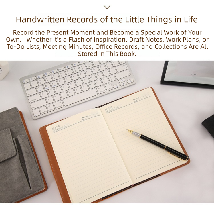 Orange A5 Multi-Functional PU Leather Notebook with Pockets - Office Planner and Journal