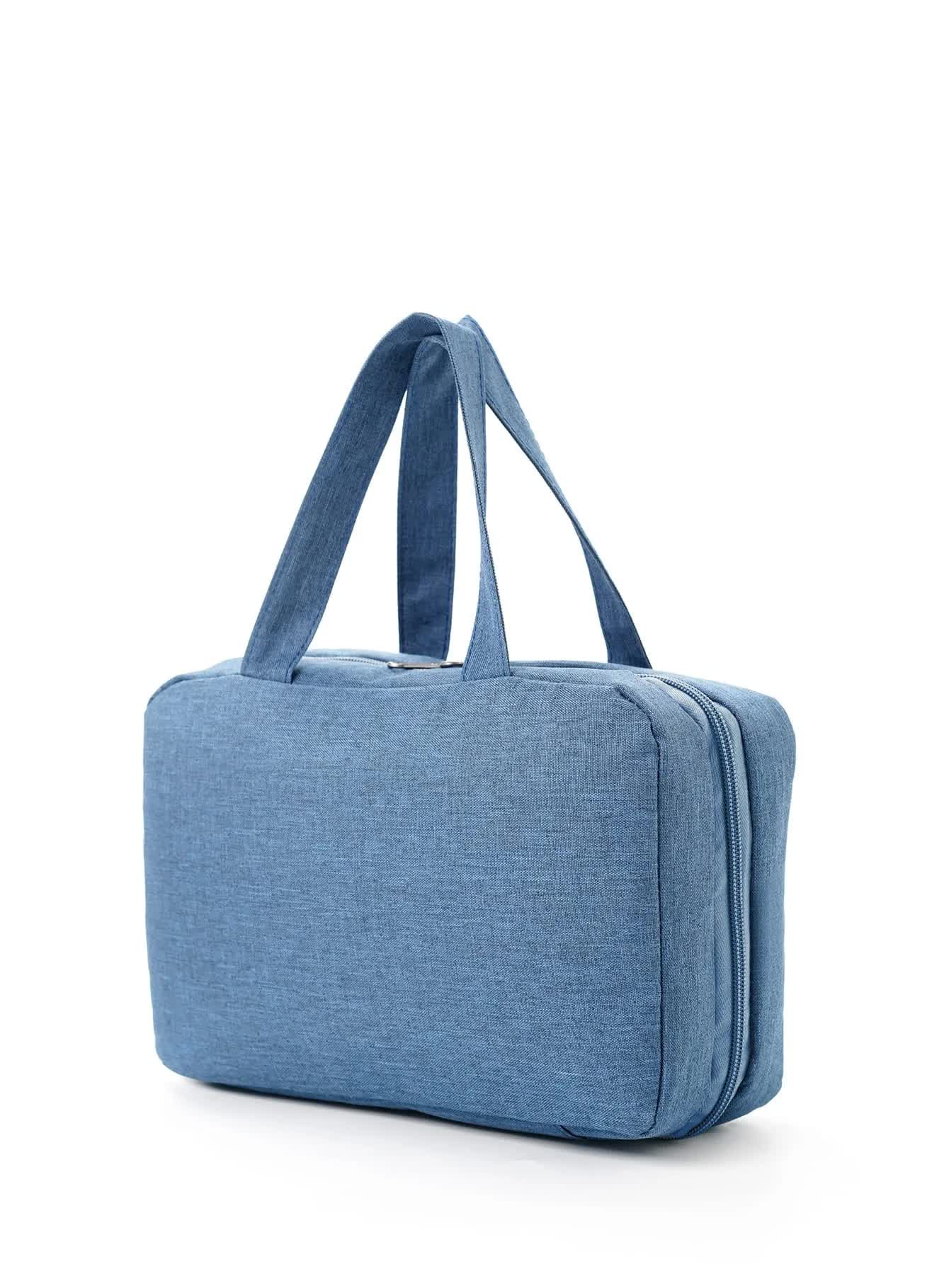 Green Multipurpose Portable Travel Toiletry Bag - Waterproof Cosmetic Organizer with Zipper