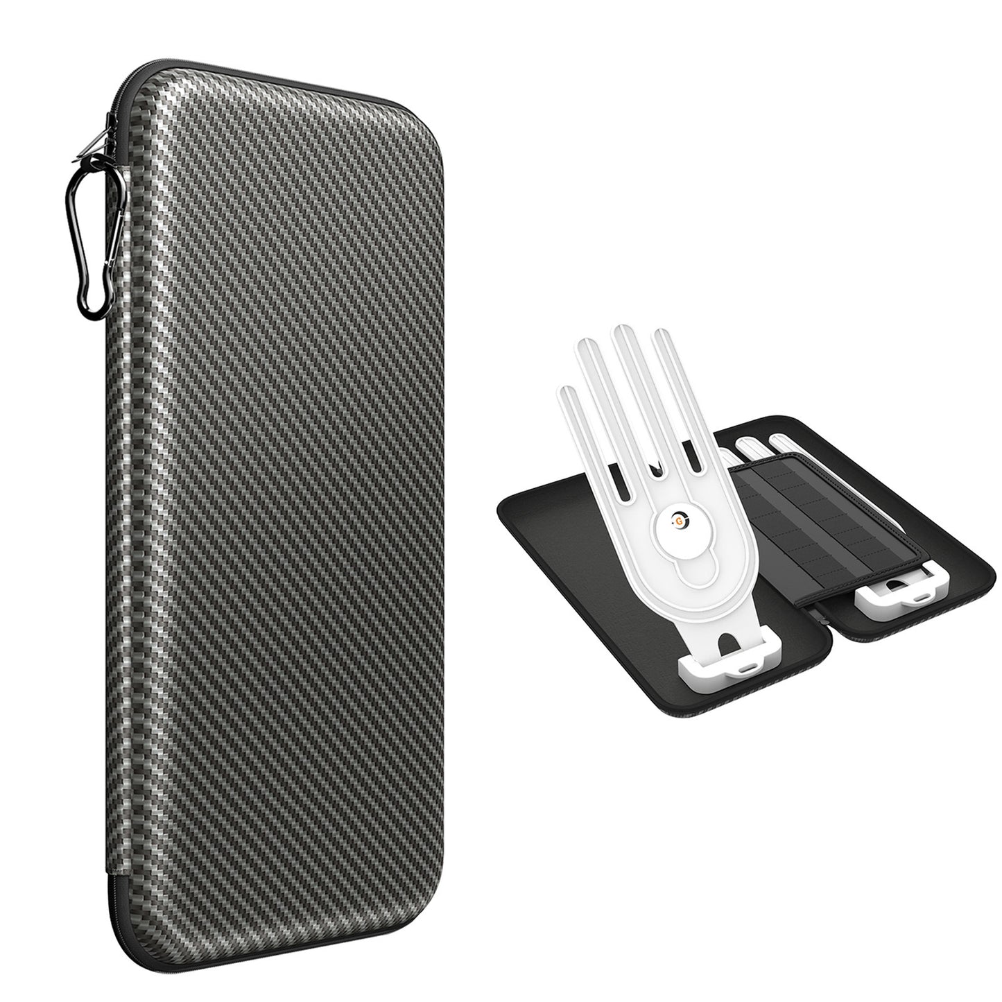 Premium Golf Glove Holder Case - Keeps Gloves Dry & Shaped, Carbon Fiber Look with Hook (Gloves Not Included)