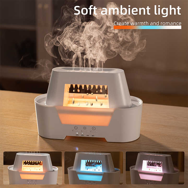 Black 300ml Ultrasonic Aroma Diffuser with Cracked Light Design - Cool Mist Humidifier for Home and Office