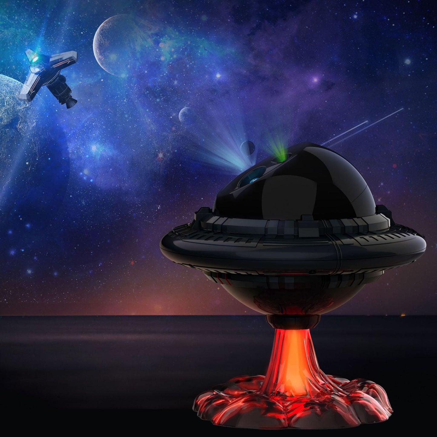 Flying Saucer Starry Sky Projection Lamp - Ambient Mood Light