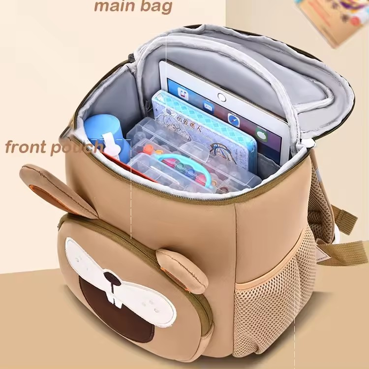 Yellow Tiger Cute Animal  Kids Backpack - Lightweight Toddler School Bag - Soft 3D Cartoon Daypack for Kindergarten & Childcare- Boys Girls Ages 1-3