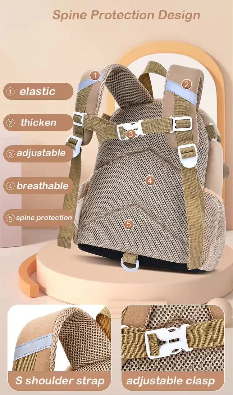Grey Cat Cute Animal  Kids Backpack - Lightweight Toddler School Bag - Soft 3D Cartoon Daypack for Kindergarten & Childcare- Boys Girls Ages 1-3