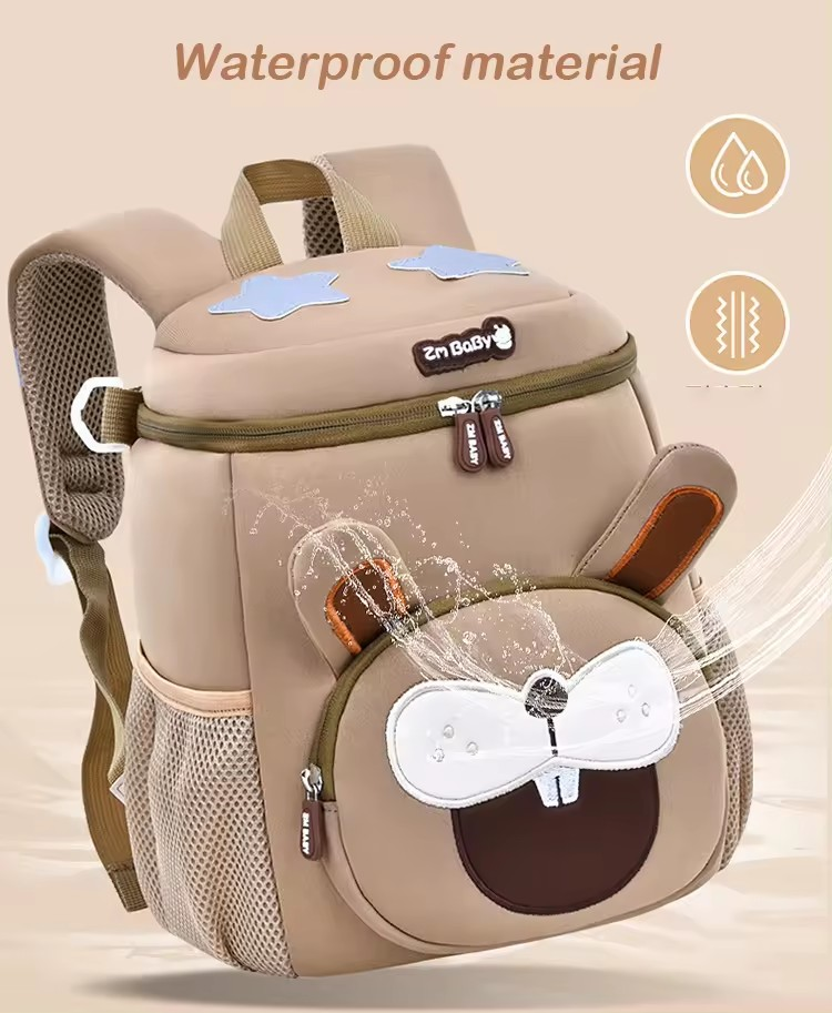 Coffee Bear Cute Animal  Kids Backpack - Lightweight Toddler School Bag - Soft 3D Cartoon Daypack for Kindergarten & Childcare- Boys Girls Ages 3-6