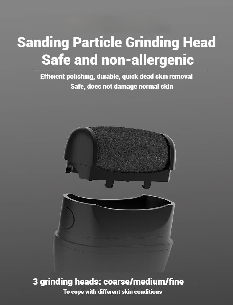 White Professional Electric Foot Callus Remover - Rechargeable Pedicure Tool with 3 Adjustable Speeds, Smart LED Display, and 3 Replaceable Grinding Heads for Smooth Feet