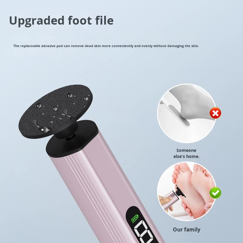 Blue Professional 2-in-1 Electric Foot Callus Remover and Manicure Kit - 9 Speeds Rechargeable Electronic Foot File with LCD Display - Professional Pedicure Tool for Dead Skin and Nail Care