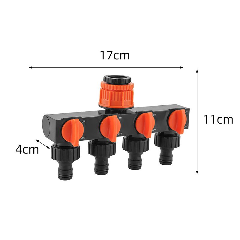 2pcs Blue 4-Way Garden Hose Splitter - Multi-Outlet Tap Manifold with Individual Control Valves - Universal Fit for 1/2 inch 3/4 inch and 1 inch Taps - Durable ABS Irrigation Water Distributor