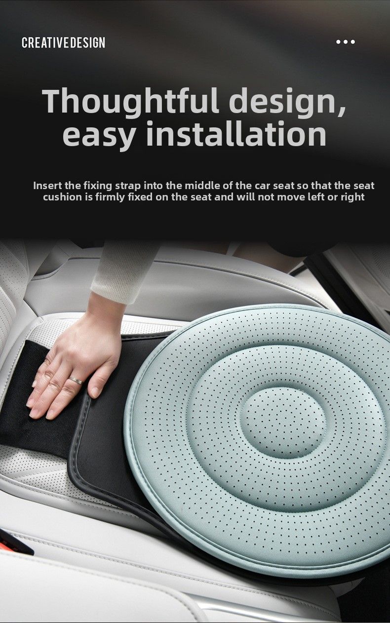 Mint Green 360 Degree Rotating Car Seat Cushion - 53cm Nano Tech Swivel Mobility Aid - Easy Vehicle Entry and Exit for Seniors, Breathable Non Slip Ergonomic Support for Home Office and Travel