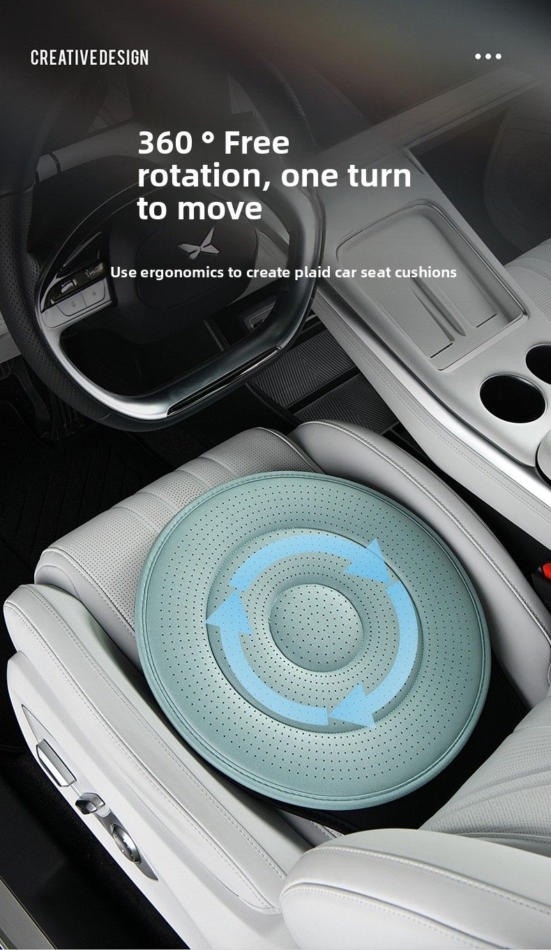 Beige 360 Degree Rotating Car Seat Cushion - 53cm Nano Tech Swivel Mobility Aid - Easy Vehicle Entry and Exit for Seniors, Breathable Non Slip Ergonomic Support for Home Office and Travel