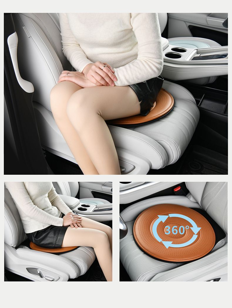 Coffee 360 Degree Rotating Car Seat Cushion - 53cm Nano Tech Swivel Mobility Aid - Easy Vehicle Entry and Exit for Seniors, Breathable Non Slip Ergonomic Support for Home Office and Travel