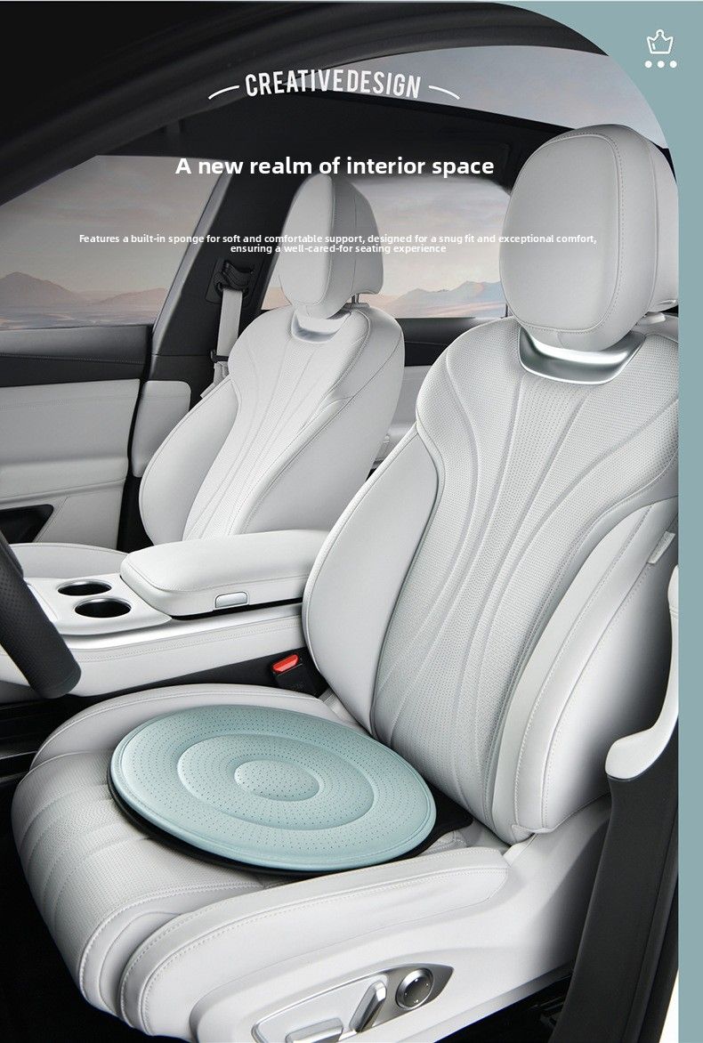Coffee 360 Degree Rotating Car Seat Cushion - 53cm Nano Tech Swivel Mobility Aid - Easy Vehicle Entry and Exit for Seniors, Breathable Non Slip Ergonomic Support for Home Office and Travel