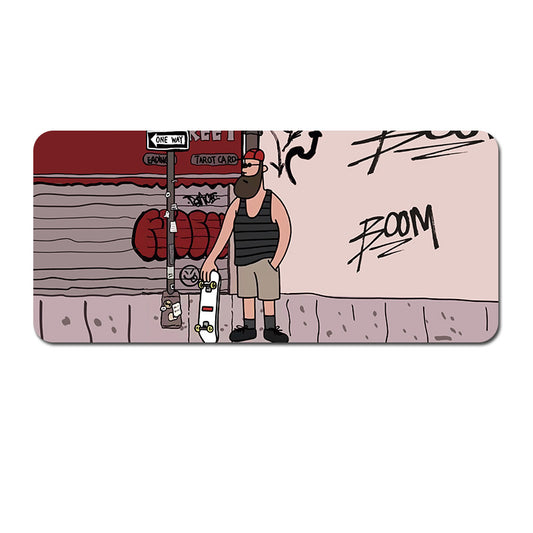 (90x40x0.4cm) Computer Desk Mat - Big Beard Uncle Series, Smooth Gaming Surface - Style 4