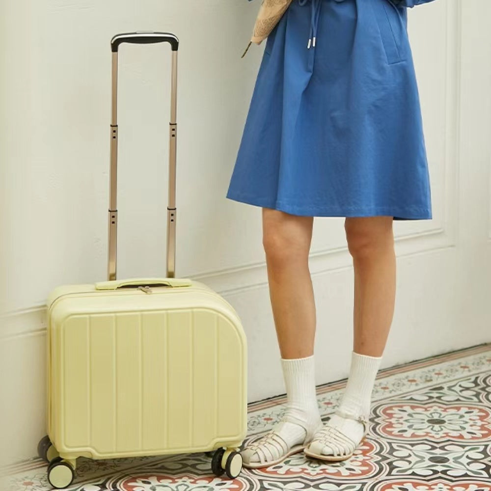 Light Blue Compact 18-Inch Carry-On Suitcase | Lightweight ABS Hardside Spinner Luggage