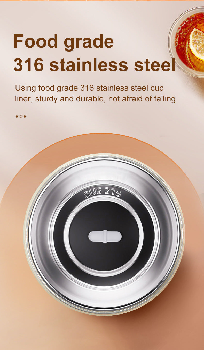 Light Blue 316 Stainless Steel Rechargeable Electric Self-Stirring Mug - 400ml Automatic Mixing Cup with Magnetic Rotor