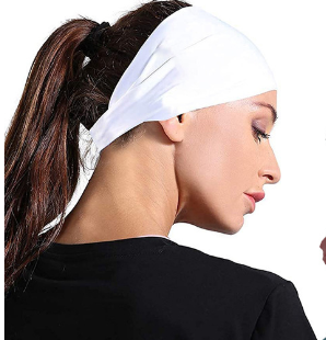 Camouflage Beige 5-Pack Wide Sports Headbands for Women - Non-Slip Yoga Headwraps with Sweat-Wicking Fabric (88% Nylon+12% Spandex)