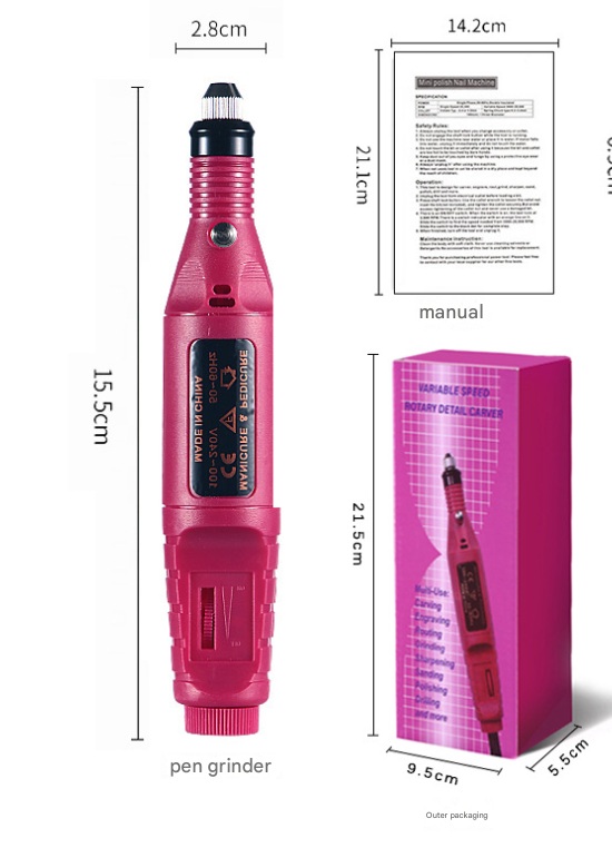 Regular Set Act As Go-between Portable Electric Nail Drill Kit - USB Manicure Pedicure Polishing & Shaping Tool Set