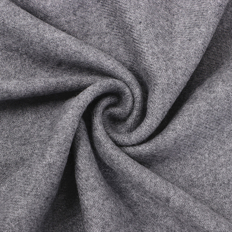 Luxury Cashmere Blend Scarf, Large 200x70cm Fringed Scarf (Beige Gray)