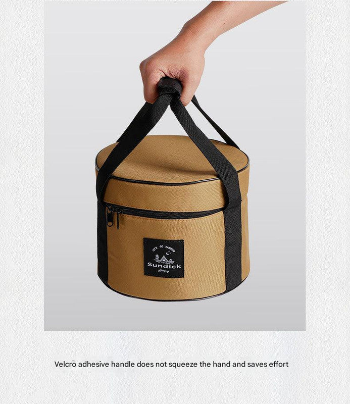 Portable Outdoor Kitchen Utensil Organizer,Waterproof Camping Cookware Storage Bag, Khaki-Size M