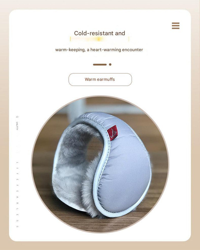 Red Winter Comfort Folding Earmuffs - Soft Fleece, Windproof and Waterproof