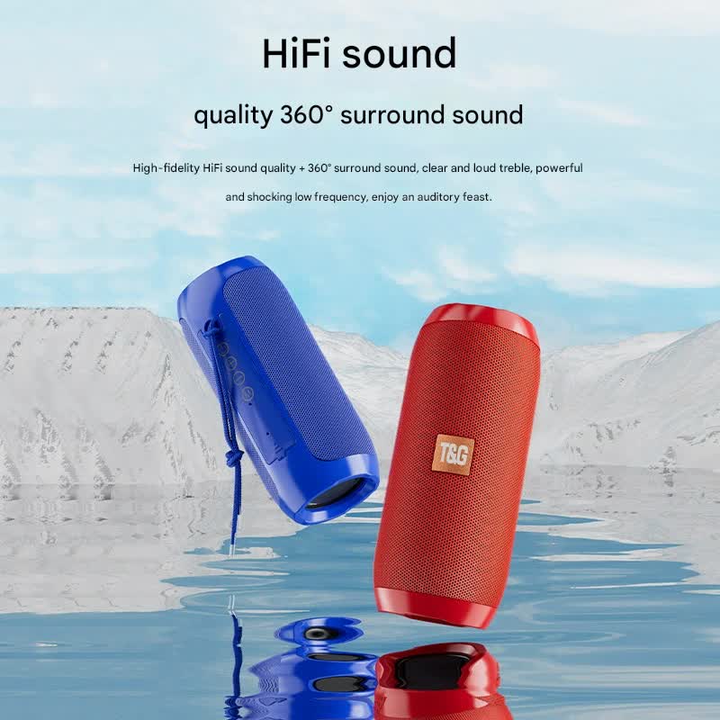 Red (cross red) Portable Bluetooth Speaker - HiFi 360 Degree Audio Wireless Mini Speaker, Support Hands-free Calling