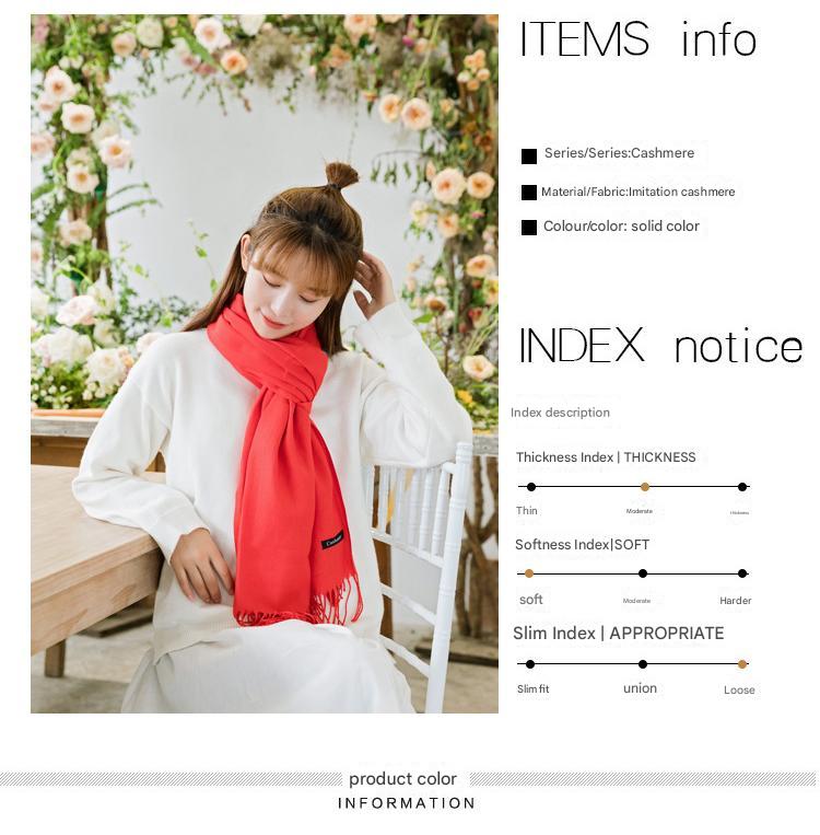 2pc Luxe Soft Imitation Cashmere Scarf - Warm Solid Tone Shawl with Elegant Fringe(Navy blue)