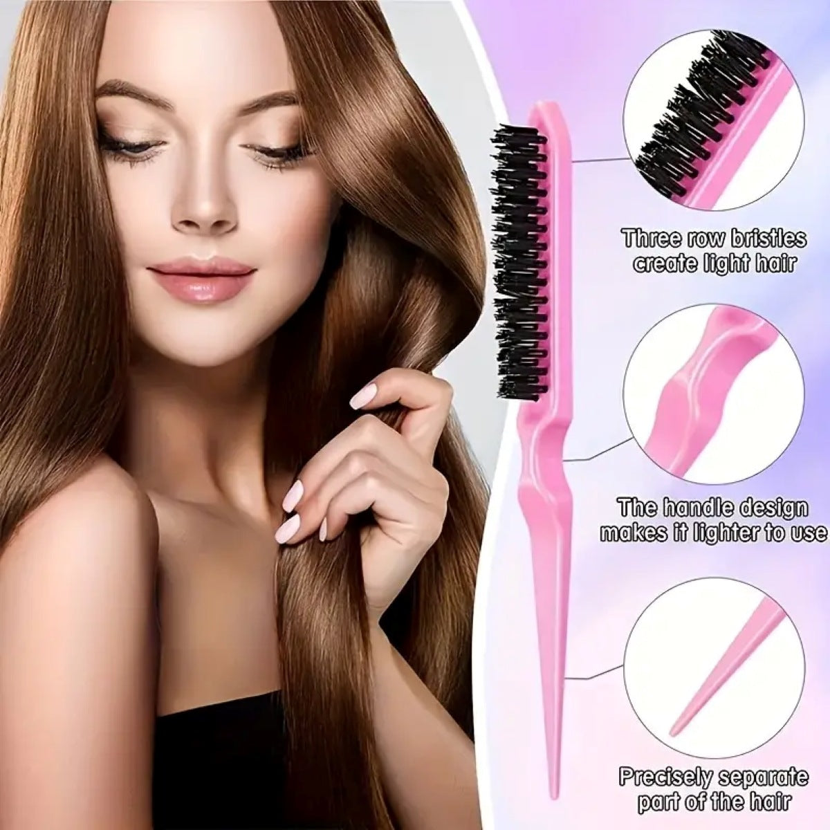Complete Hair Styling Kit with Detangling Brushes, Combs, Spray Bottle, and Accessories(black)