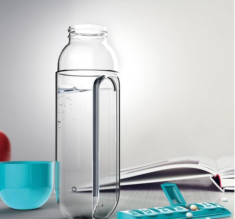 2pc 2-in-1 Water Bottle with 7-Day Pill Organizer - 600ml BPA-Free, Portable & Leakproof(Yellow)