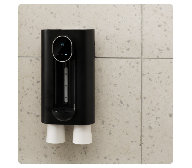 Smart Automatic Mouthwash Dispenser - Wall-Mounted, 3 Adjustable Levels, LED Display & Magnetic Cups(white)