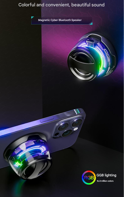 G300 Magnetic Suction Bluetooth Speaker - RGB Lights, 40mm Driver, 6H Playtime(Blue)