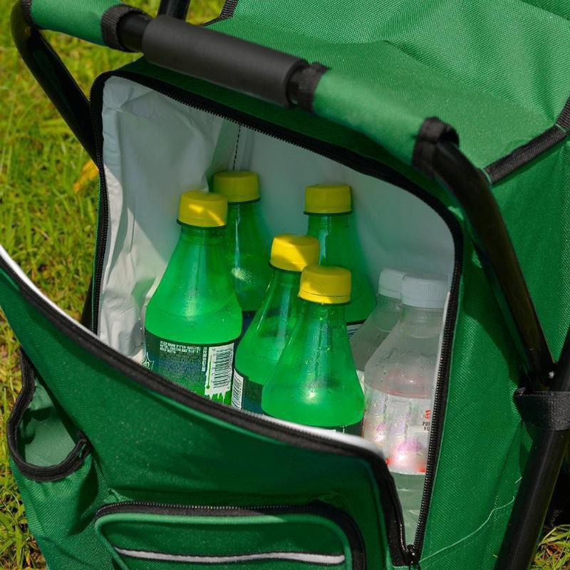 Camouflage Insulated Cooler Backpack Chair - Foldable Stool for Picnics & BBQ