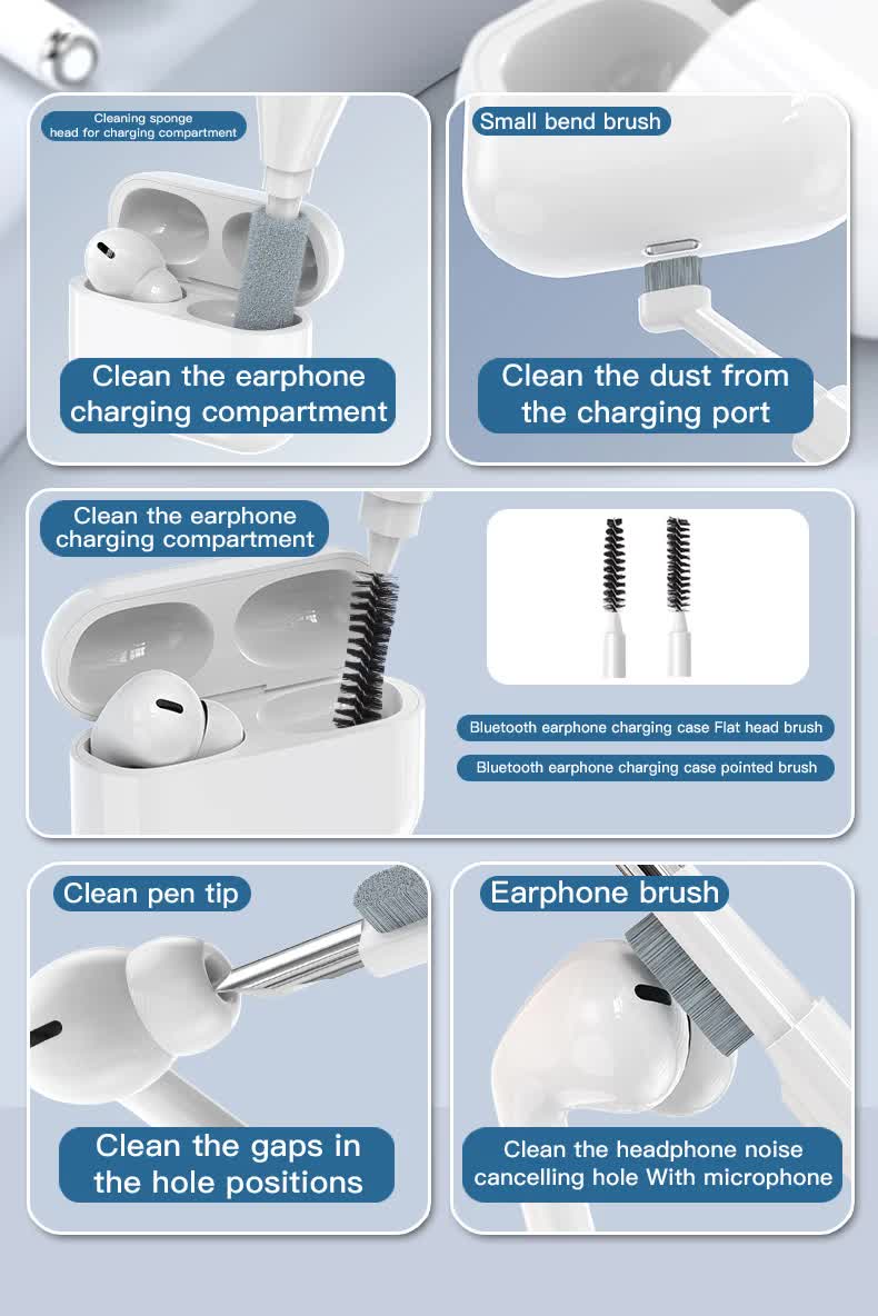 Black brown 22-in-1 Electronics Cleaning Kit - for Keyboards, Airpods, Laptops, Cell Phones, Cameras