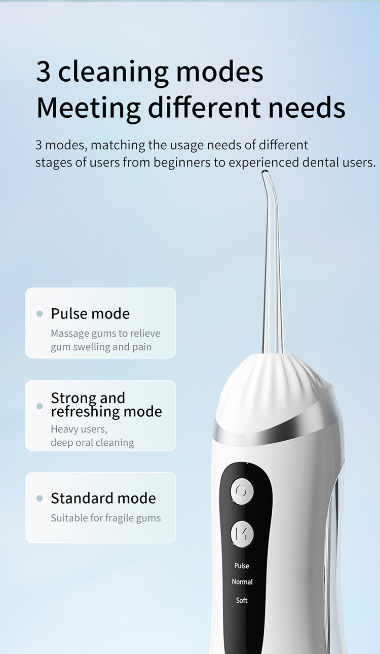 Pink Portable Ultrasonic Oral Irrigator with 3 Cleaning Modes Smart Teeth Cleaning Machine