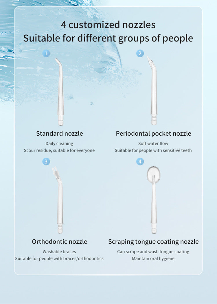 Pink Portable Ultrasonic Oral Irrigator with 3 Cleaning Modes Smart Teeth Cleaning Machine