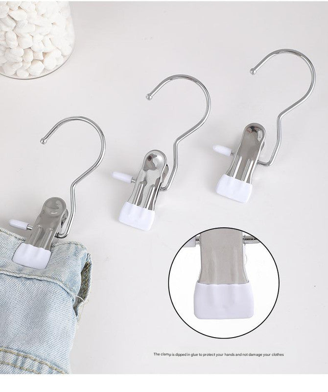 Pink Stainless Steel Hanging Clips (35 PCS) - Strong Grip for Pants, Hats, Socks, Laundry