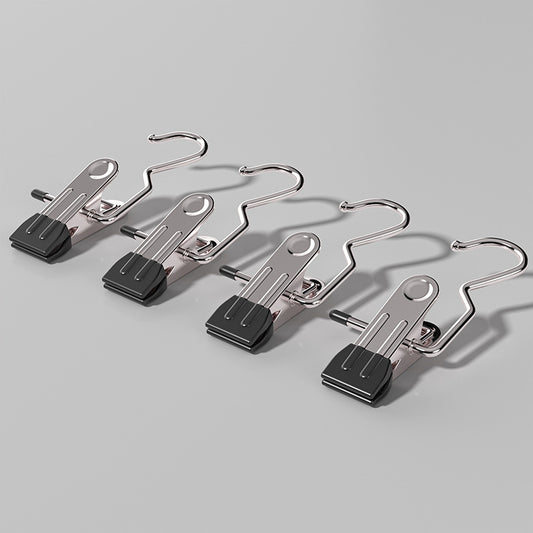 Black Stainless Steel Hanging Clips (35 PCS) - Strong Grip for Pants, Hats, Socks, Laundry