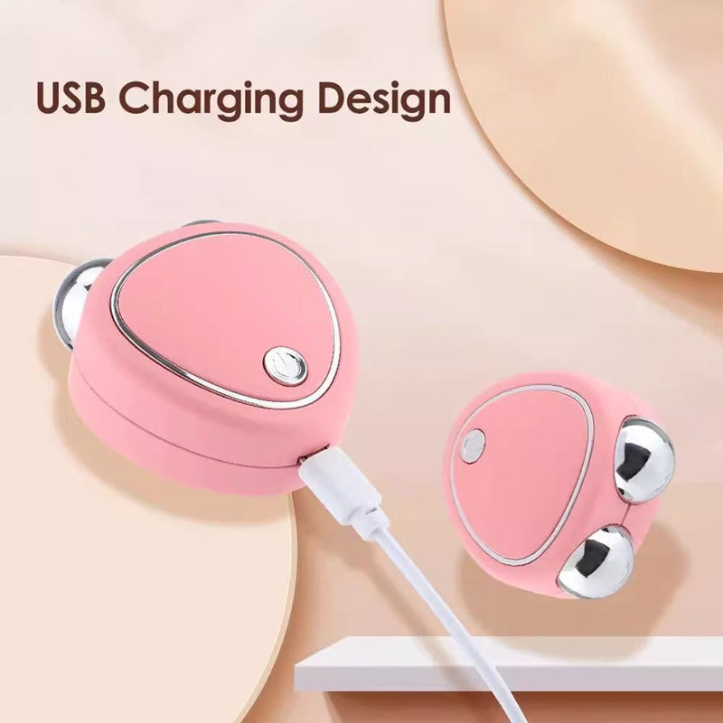 Pink Microcurrent Face Lifting Massager - Sonic Vibration, V-Shape Sculpting