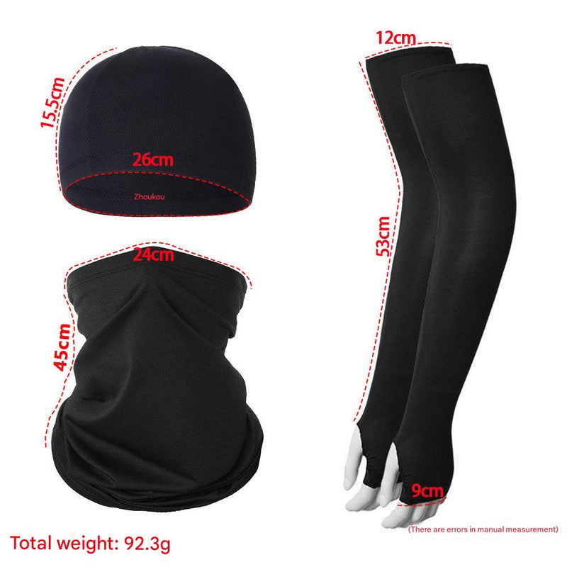 2 Sets Light Blue Cooling UV Protection Set - 2 Skull Cap, 2 Neck Gaiter & 4 Arm Sleeves for Outdoor Sports