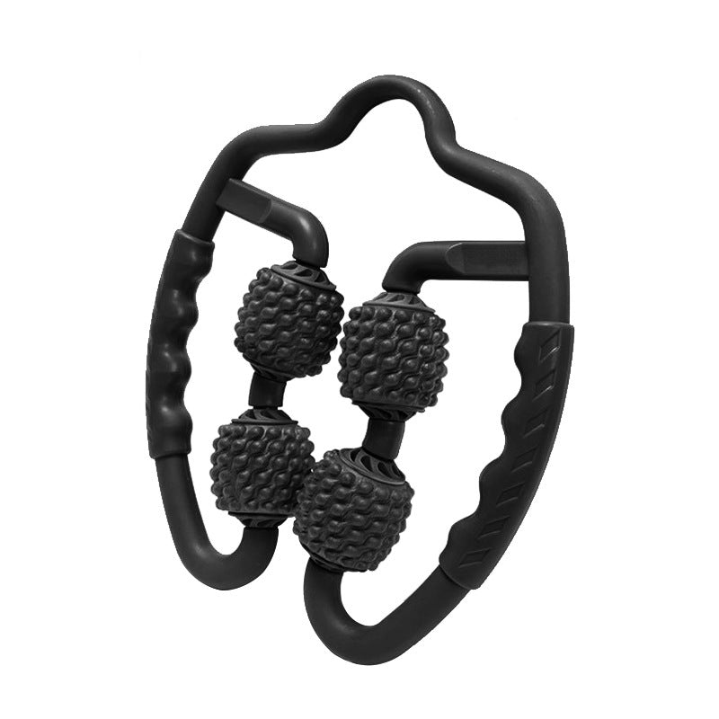 Black Set of 2 Foam Roller Ring Leg Massagers - Muscle Relief & Circulation Tool