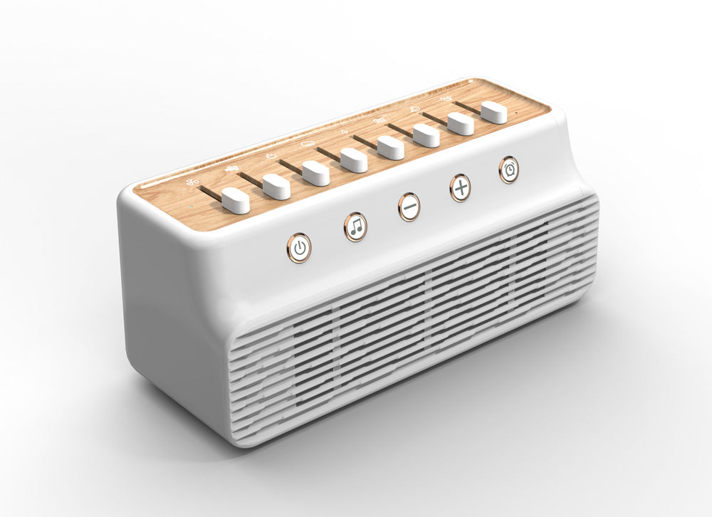Retro White Noise Sound Machine & Bluetooth Speaker - 8 Nature Sounds, Smart Timer(white)