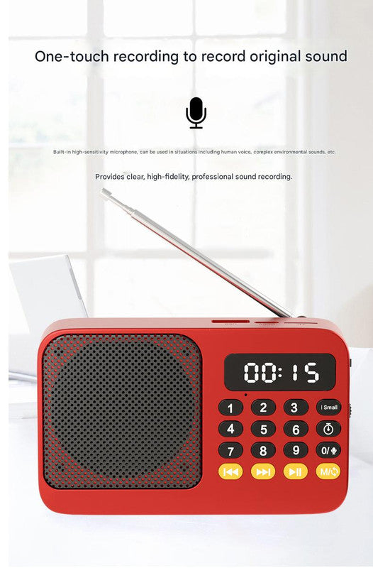 Portable Digital Music Player & FM Radio,4 Playback Modes, LED Flashlight(Blue)