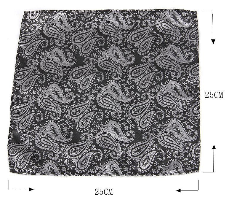 Men's Formal Paisley Ascot Cravat & Pocket Square Set - Adjustable Necktie for Weddings(Red pattern)