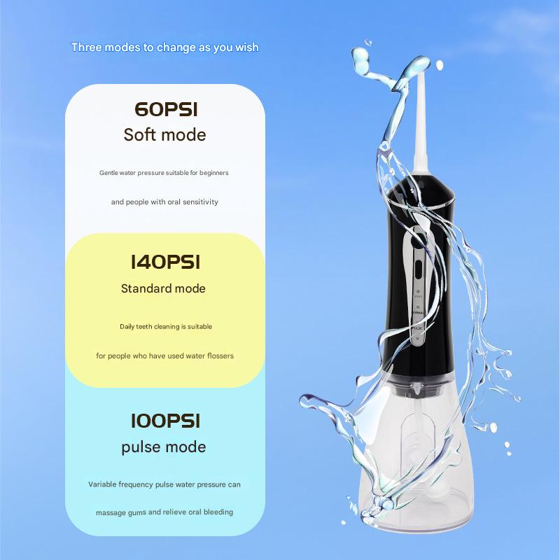 CharmHome Portable Oral Irrigator - 3 Modes, 140 PSI, IPX7 Waterproof(Blue)