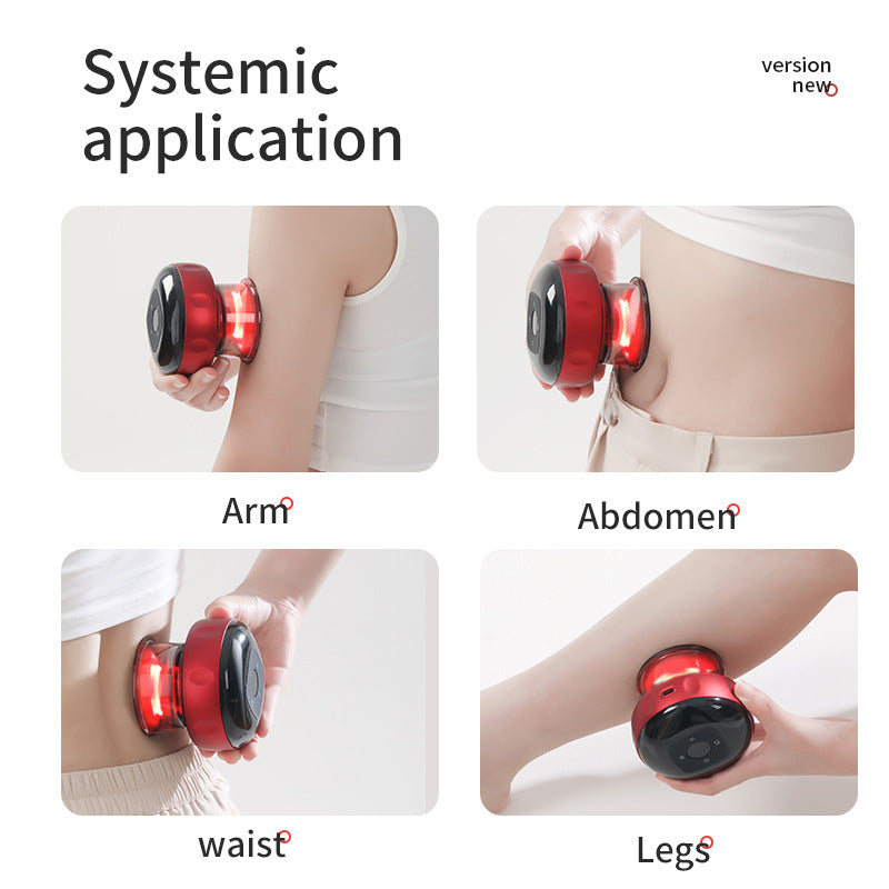 Smart Electric Cupping Therapy Massager - Adjustable Suction & Heat, Red Light Therapy, USB-C Rechargeable(Red)
