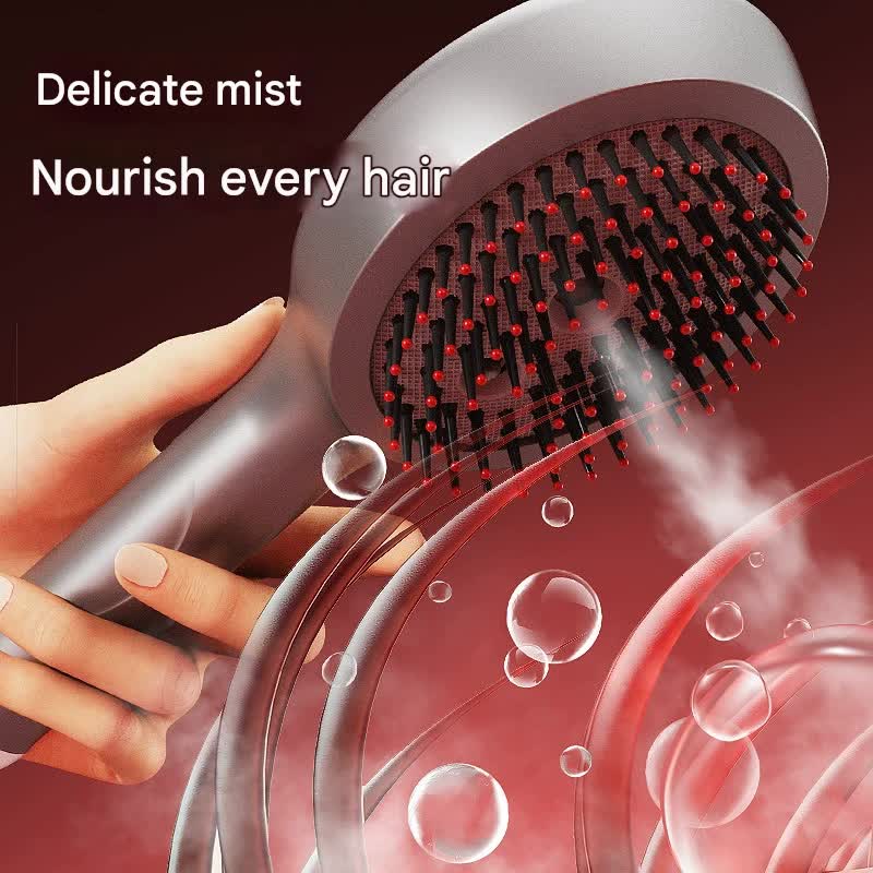 4-in-1 SPA Scalp Care Massage Comb - Red Light Therapy, Nano Steam & Vibration, USB-C Rechargeable(grey)