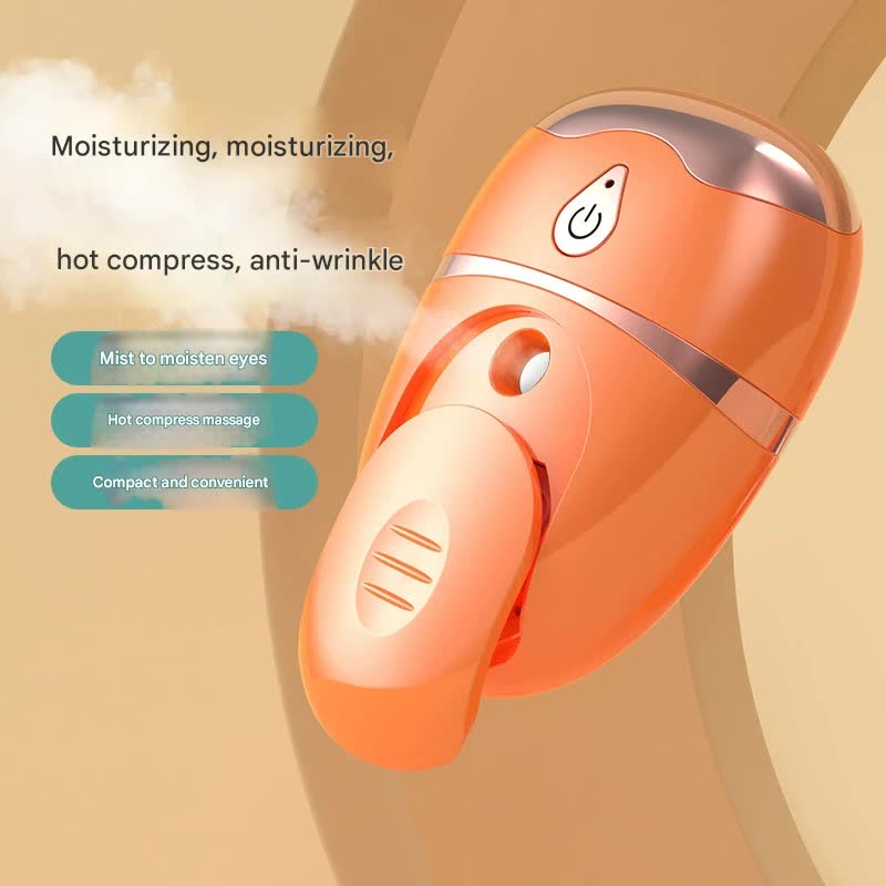 Portable Nano Mist Eye Massager & Humidifier - USB-C, Hot Compress, Wrinkle Reduction & Deep Hydration(White)