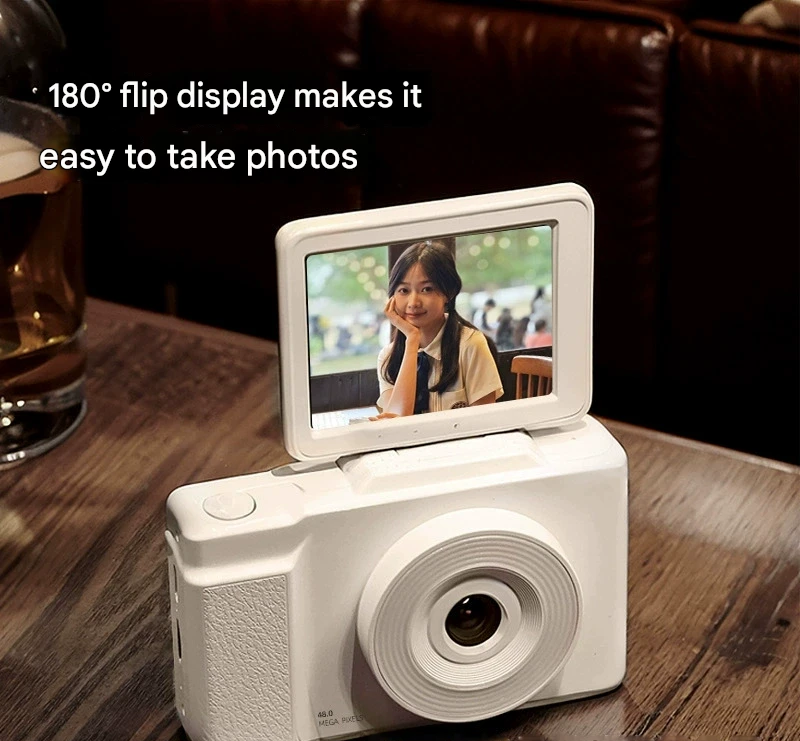 48MP Student Digital Camera with 180 Flip Screen & 3-Setting Fill Light(Green)
