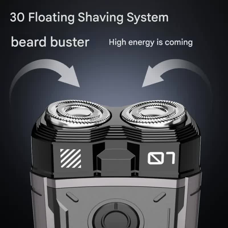 K002 Mini Electric Shaver - 3D Floating Head, IPX7 Waterproof, Type-C Charging, 70 Min Runtime Product Description(Gray)