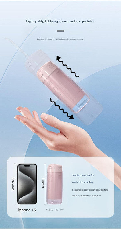 Portable Water Flosser - 70-Day Battery, 4 Modes, 5 Nozzles, IPX7 Waterproof, 200ml Telescopic Tank(Green)